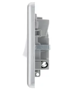 GoodHome Brushed Steel 13A 2 way Raised rounded profile Screwed Switched Fused connection unit