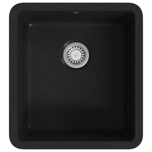 Berkfield Granite Kitchen Sink Single Basin Black