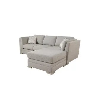 The Great British Sofa Company Charlotte 3 Seater Light Grey Sofa With Footstool