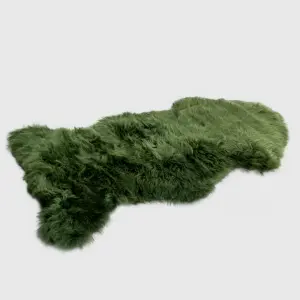 Luxurious Olive Green Sheepskin Rug XXL