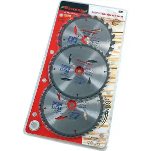 3 x 210mm (8 1/4") TCT Circular Saw Blades 30mm (Neilsen CT3536)