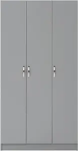 3 Door Double Wardrobe In Grey