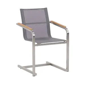 Set of 4 Garden Chairs COSOLETO Stainless Steel Grey