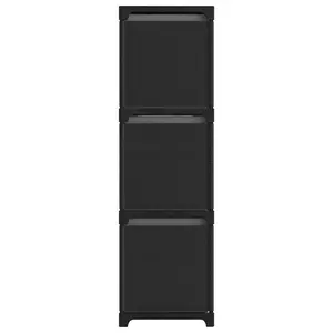 Berkfield 9-Cube Display Shelf with Boxes Black 103x30x107.5 cm Fabric