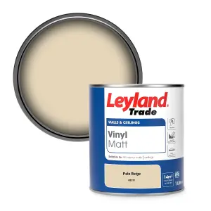 Leyland Trade Vinyl Matt Walls & Ceilings Emulsion Paint Pale Beige (08C31) 1L