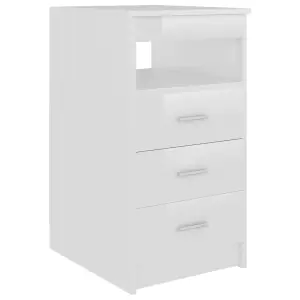 Berkfield Drawer Cabinet High Gloss White 40x50x76 cm Engineered Wood