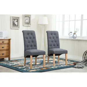 Anya Upholstered Dining Chair (Set of 2) Grey