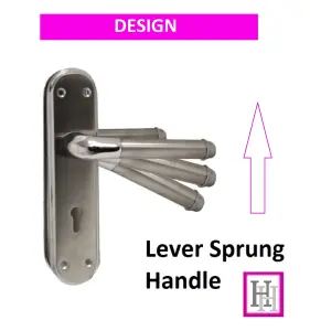 Marina Door Handle Two Tone Lock Lever - Chrome and Satin by Betley Butterfly