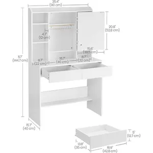 Seraphina Dressing Table with Mirror White