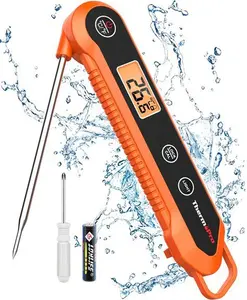 Thermopro TP03H Meat Thermometer With IPX6 Waterproof, Food Thermometer Foldable Food Temperature Probe With LCD Backlight Calibration Lock Fuction,