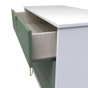 Linear Ready assembled Matt green & white 3 Drawer Chest of drawers (H)695mm (W)765mm (D)415mm