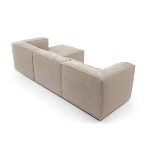 Doris Modular Corner Sofa in Beige Cord Chenille