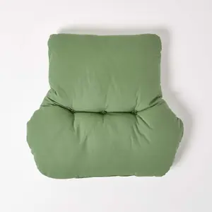 Homescapes Forest Green Cotton Back Support Cushion