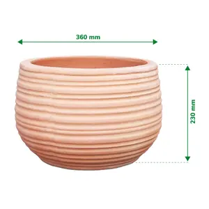 Verve Matt Natural Terracotta Plant pot (Dia) 36cm, (H)23cm, 21L