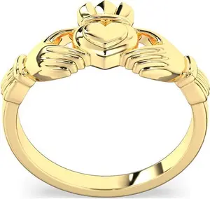 Gold Irish Claddagh Ring Engravable Irish Made