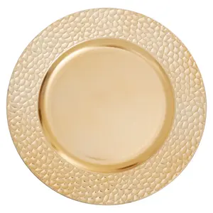 Maison by Premier Dia Gold Charger Plate With Hammered Rim