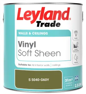 Leyland Trade Vinyl Soft Sheen Walls & Ceilings Emulsion Paint (S 5040-G60Y) - 2.5L