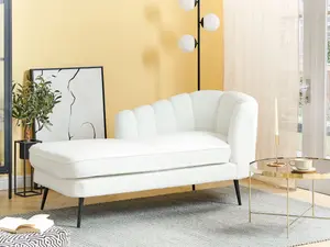 Right Hand Boucle Chaise Lounge Off-White ALLIER