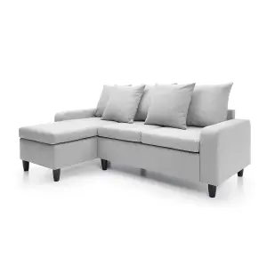 Napoli Reversible Corner Sofa in Light Grey