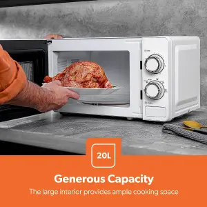 Geepas White Textured Kettle, 4 Slice Toaster & 20L Microwave Oven Set