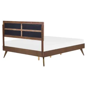 EU King Size Bed Dark Wood POISSY