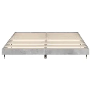 Berkfield Bed Frame Concrete Grey 120x200 cm Engineered Wood