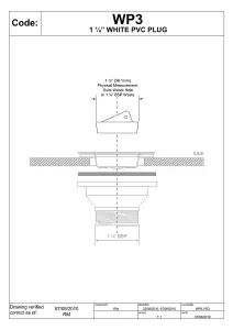 McAlpine WP3 1.5" White PVC Plug