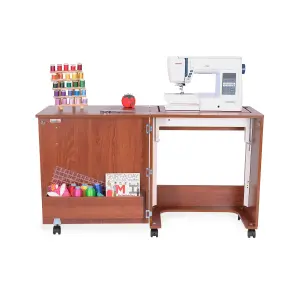 Judy Fold-away Sewing Cabinet in Teak