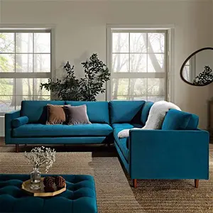 Henrietta 5+Seater Corner Sofa, Teal Velvet - Daals - Sofas