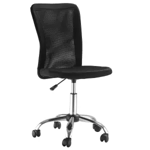 Vinsetto Armless Office Chair with Adjustable Height Mesh Back Wheels Black