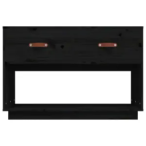 Berkfield TV Cabinet Black 90x40x60 cm Solid Wood Pine