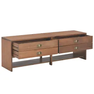 Berkfield TV Cabinet with 4 Drawers 120x30x40 cm Solid Fir Wood