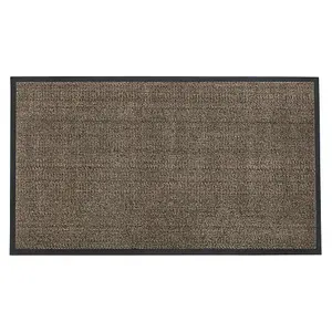 JVL Heavy Duty Barrier Door Mat, 80x140cm, Brown/Black