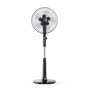 Pro Breeze 16" Pedestal Fan - Low Energy DC Motor, 3 Operating Modes & Remote Control - Black