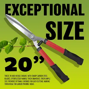 20'' Carbon Steel Blade Grip Handle Garden Shears Hedges Grass Shrubs Bushes New