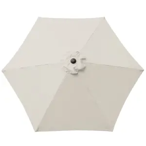 SunDaze 2.5M Cream Garden Parasol Sun Shade Umbrella with Crank Handle & Tilt Mechanism