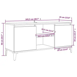 Berkfield TV Cabinet with Metal Legs Sonoma Oak 103.5x35x50 cm