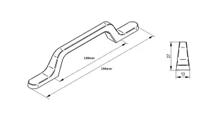 ASTER - kitchen, bedroom and office cabinet door handle - 128mm, titanium