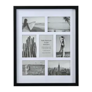 Matt Black Pine effect Plain Multi Picture frame (H)55.6cm x (W)45.6cm