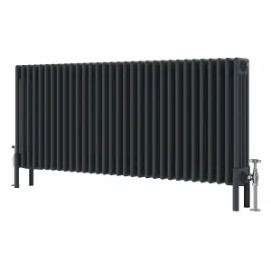 Right Radiators 600x1460 mm Horizontal Traditional 4 Column Cast Iron Style Radiator Anthracite