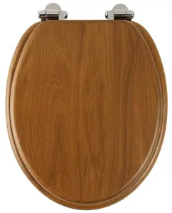 Roper Rhodes Honey Oak Wooden Soft Close Toilet Seat Top Fix Quick Release