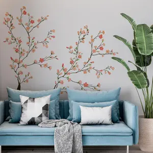 Walplus Delicate Peach Branch Wall Stickers Mural Decal Room Décor