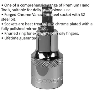 Premium T40 TRX Star Socket Bit - 1/2" Drive with S2 Steel and Knurled Grip