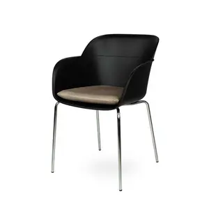 Liara Dining Chair Charcoal / Chrome