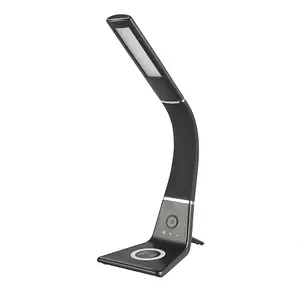 Black Curved LED Desk Lamp with Wireless Phone Charger