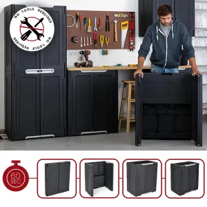 Keter Magix Storage Cabinet - Anthracite - 76cm x 47cm x 90.5cm