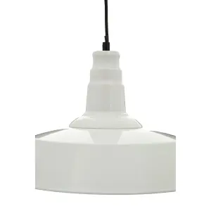 Interiors by Premier Brant White Metal Pendant Light