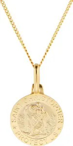 Goldsmiths 9Ct Yellow Gold St Christopher Pendant Necklace - Goldsmiths Necklaces