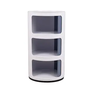 Cylindrical Multi Tiered Bedside Plastic Bedside Storage Drawers Unit Drawer Bedside Chest 58cm H