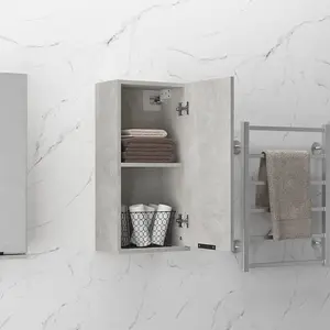 Berkfield Wall-mounted Bathroom Cabinet Concrete Grey 32x20x67 cm